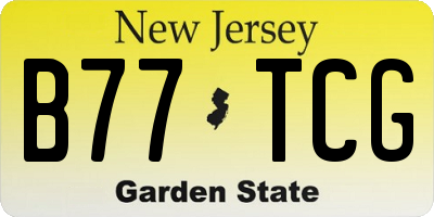 NJ license plate B77TCG