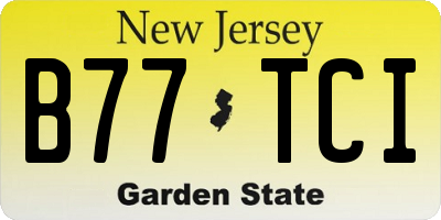 NJ license plate B77TCI