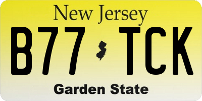 NJ license plate B77TCK