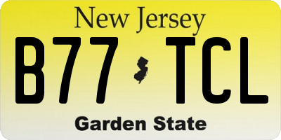 NJ license plate B77TCL