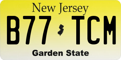 NJ license plate B77TCM