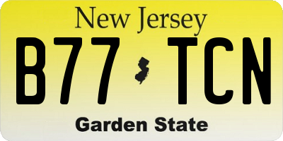 NJ license plate B77TCN
