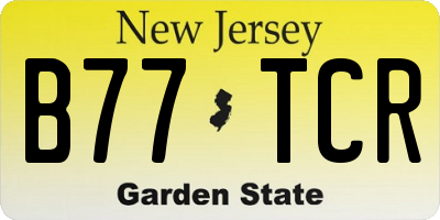 NJ license plate B77TCR
