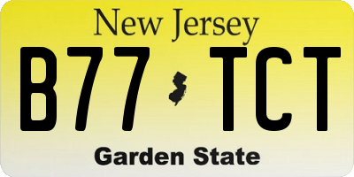 NJ license plate B77TCT