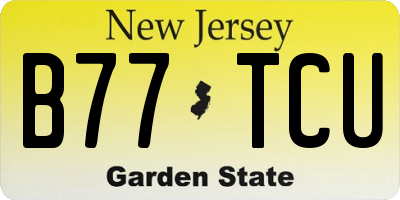 NJ license plate B77TCU