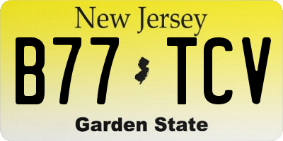 NJ license plate B77TCV