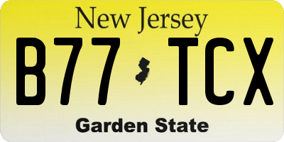 NJ license plate B77TCX