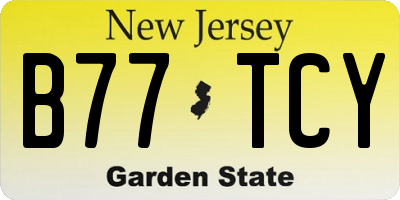 NJ license plate B77TCY