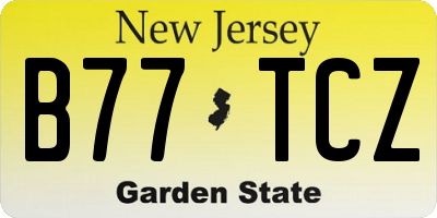 NJ license plate B77TCZ