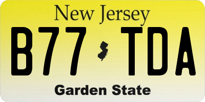 NJ license plate B77TDA