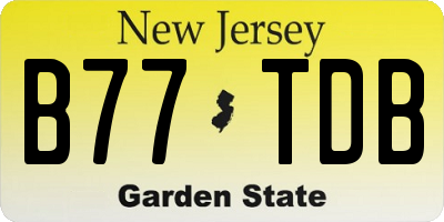 NJ license plate B77TDB