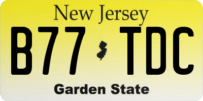 NJ license plate B77TDC