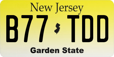 NJ license plate B77TDD