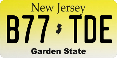 NJ license plate B77TDE