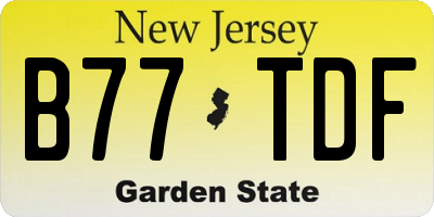 NJ license plate B77TDF