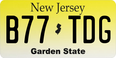 NJ license plate B77TDG