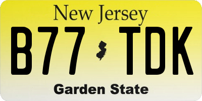 NJ license plate B77TDK