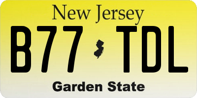 NJ license plate B77TDL