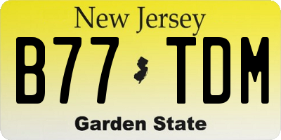 NJ license plate B77TDM