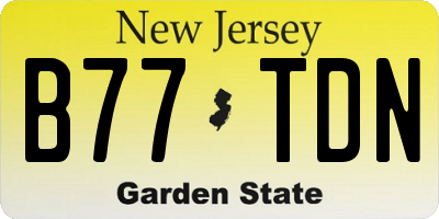 NJ license plate B77TDN