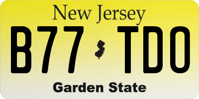NJ license plate B77TDO