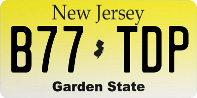 NJ license plate B77TDP