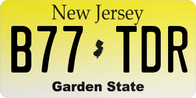 NJ license plate B77TDR