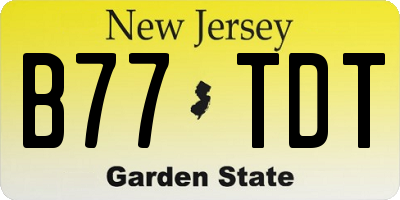 NJ license plate B77TDT