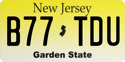 NJ license plate B77TDU