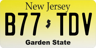 NJ license plate B77TDV