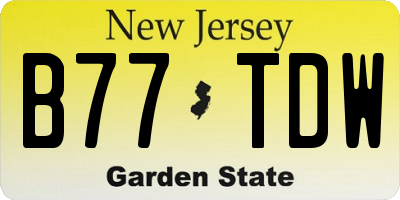 NJ license plate B77TDW