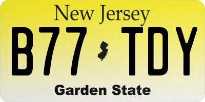NJ license plate B77TDY