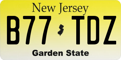 NJ license plate B77TDZ