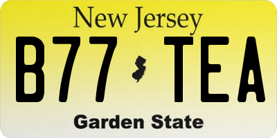 NJ license plate B77TEA