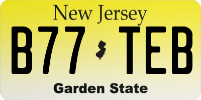 NJ license plate B77TEB
