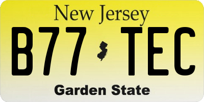 NJ license plate B77TEC