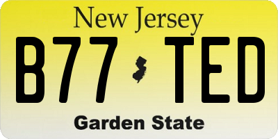 NJ license plate B77TED