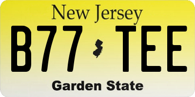 NJ license plate B77TEE
