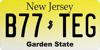 NJ license plate B77TEG