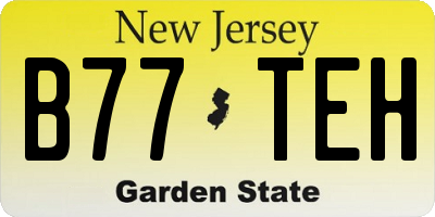 NJ license plate B77TEH