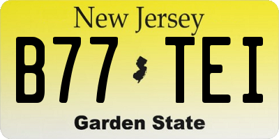 NJ license plate B77TEI
