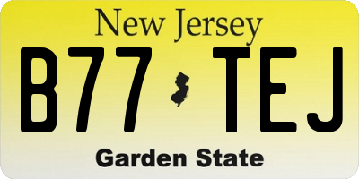 NJ license plate B77TEJ