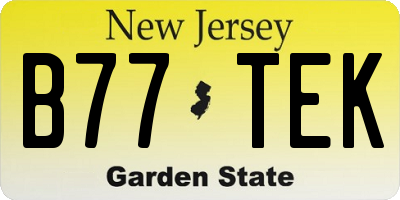 NJ license plate B77TEK