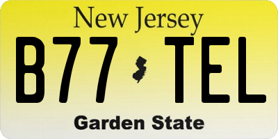NJ license plate B77TEL
