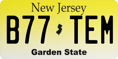 NJ license plate B77TEM