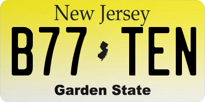 NJ license plate B77TEN