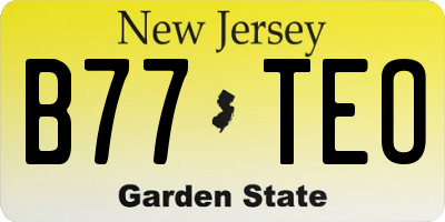 NJ license plate B77TEO