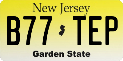 NJ license plate B77TEP