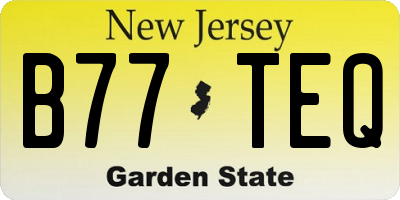 NJ license plate B77TEQ
