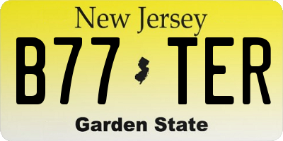 NJ license plate B77TER